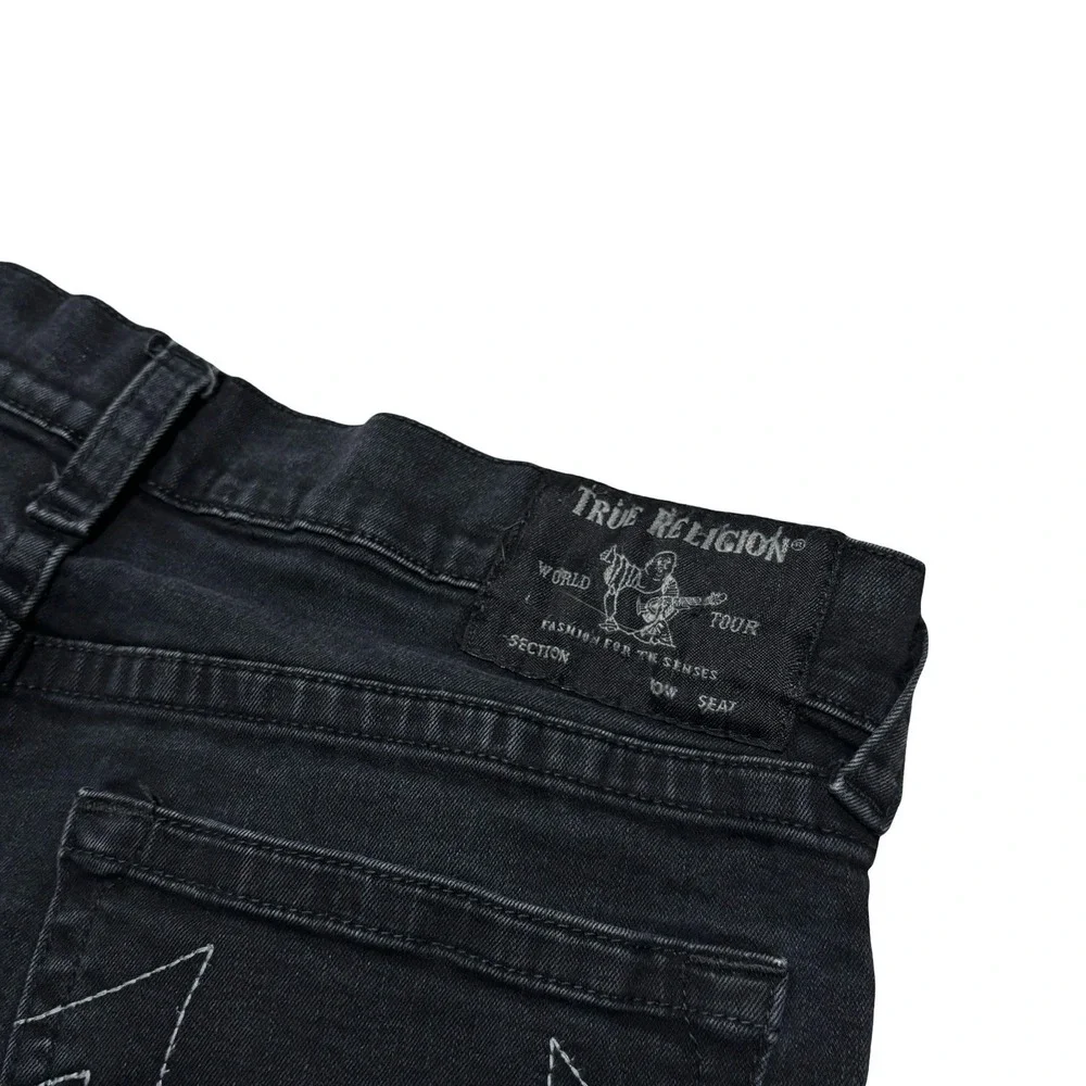 True Religion Men's Geno Relaxed Slim Jeans Faded Black Size 36 x 33